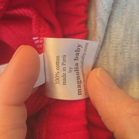 NWOT Magnolia Baby Unisex Size 8 And Size 10 Pajamas Red and Gray - Picture 5 of 12
